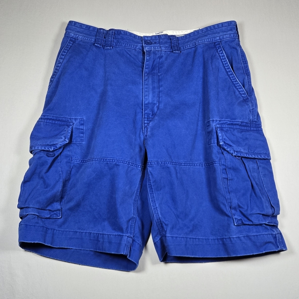 Y2K Style Polo Ralph Lauren Classic Chino Cargo Shorts Royal Blue 38T EUC